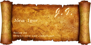 Jóna Igor névjegykártya